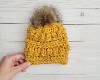 0 to 3 Months Mustard Yellow Baby Beanie