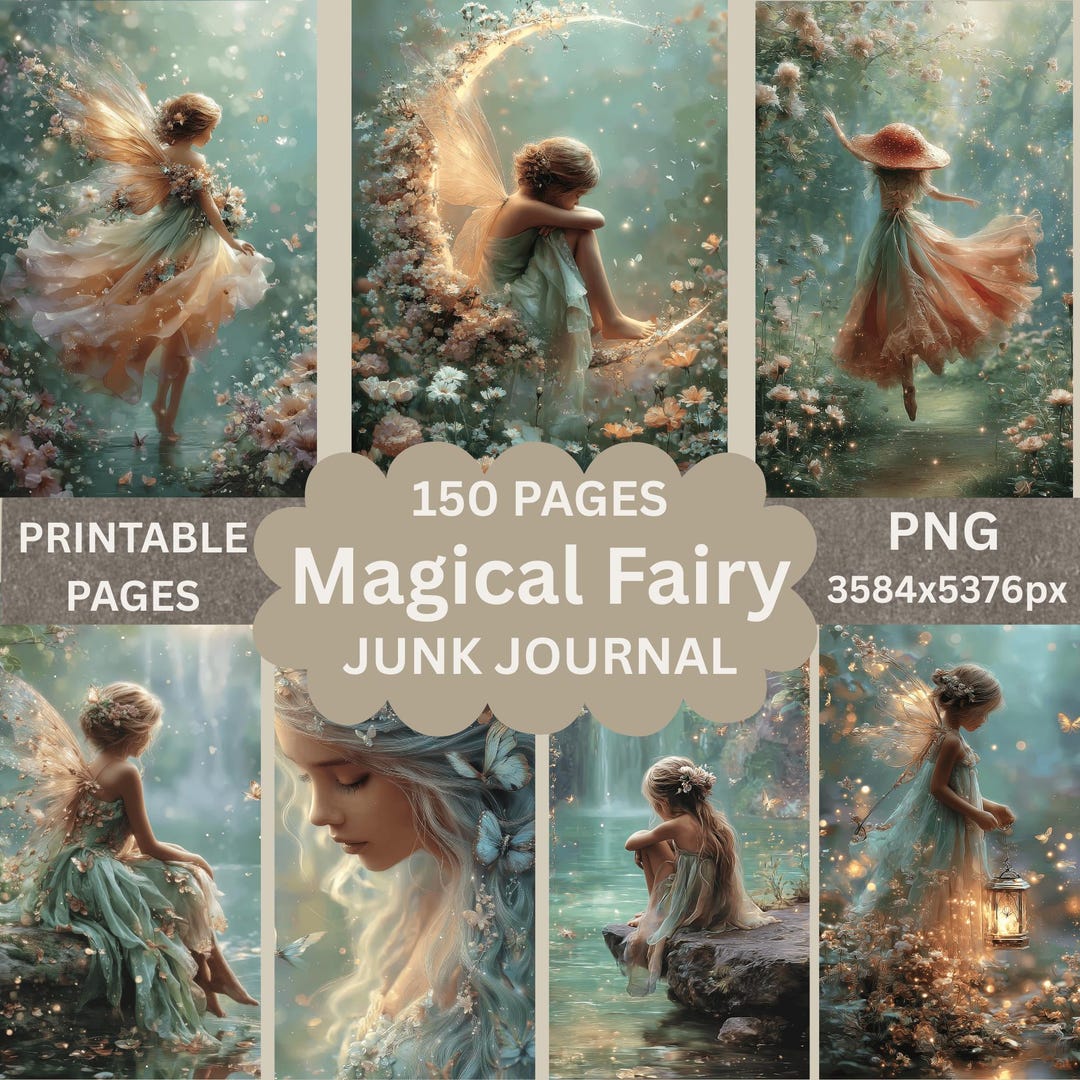 Fairy Garden Junk Journal – 150 Printable Pages, Vintage Floral ...