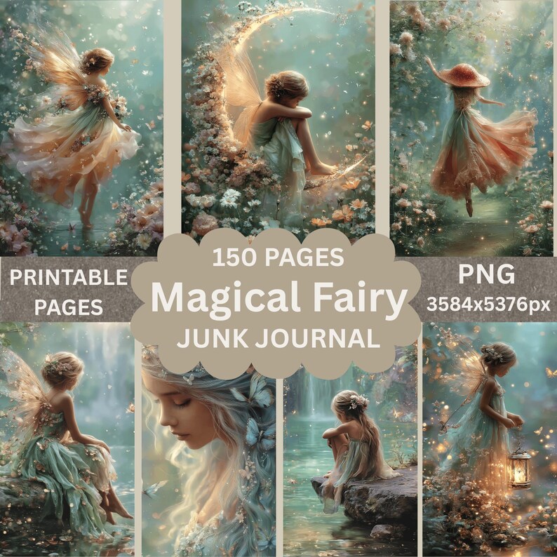 Fairy Garden Junk Journal – 150 Printable Pages, Vintage Floral ...