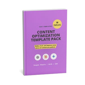 Pacchetto di modelli di ottimizzazione dei contenuti • 50 modelli di testo per audit, test e prestazioni