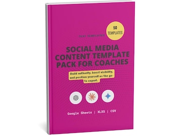 50 Social Media Content Template Pack for Coaches • Authority-Building Posts (PDF + CSV)