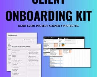 Client Onboarding Kit | Freelancer & Agency Systems (PDF + CSV)