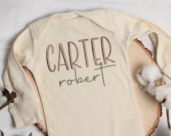 Personalized embroidered Baby Shirt, Custom Baby Bodysuit, Baby Name Shirt, Custom Baby Name Creeper, Embroidered baby top, coming home