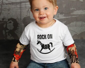 Funny Baby Shirt - Rock On Baby Shirt - Punk Baby - Rocker Baby - Rock N Roll - Rock On Shirt - Rock On Baby Shirt