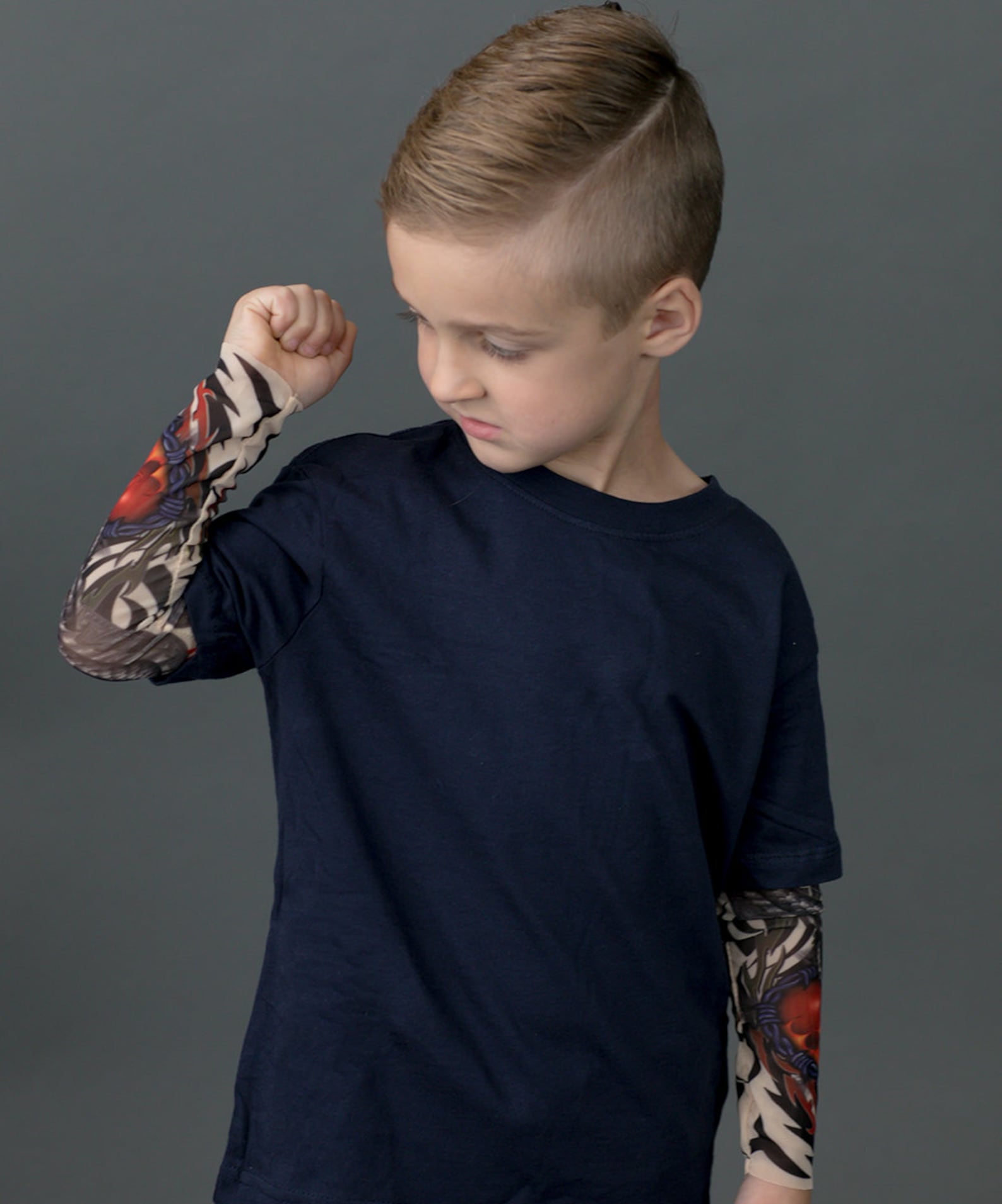 Child Tattoo Sleeve Navy T Shirt Toddler Tattoo Sleeve Shirt - Etsy