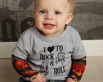 Tattoo Baby Shirt - Baby Tattoo Sleeve Shirt - Punk Baby - Rocker Baby - Rock N Roll  - Rock & Roll Tattoo Sleeve Shirt