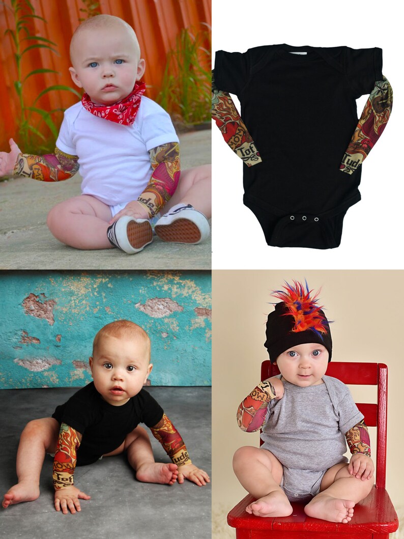 Tattoo Sleeve Baby Biker Baby Punk Baby Gift Rockabilly Etsy