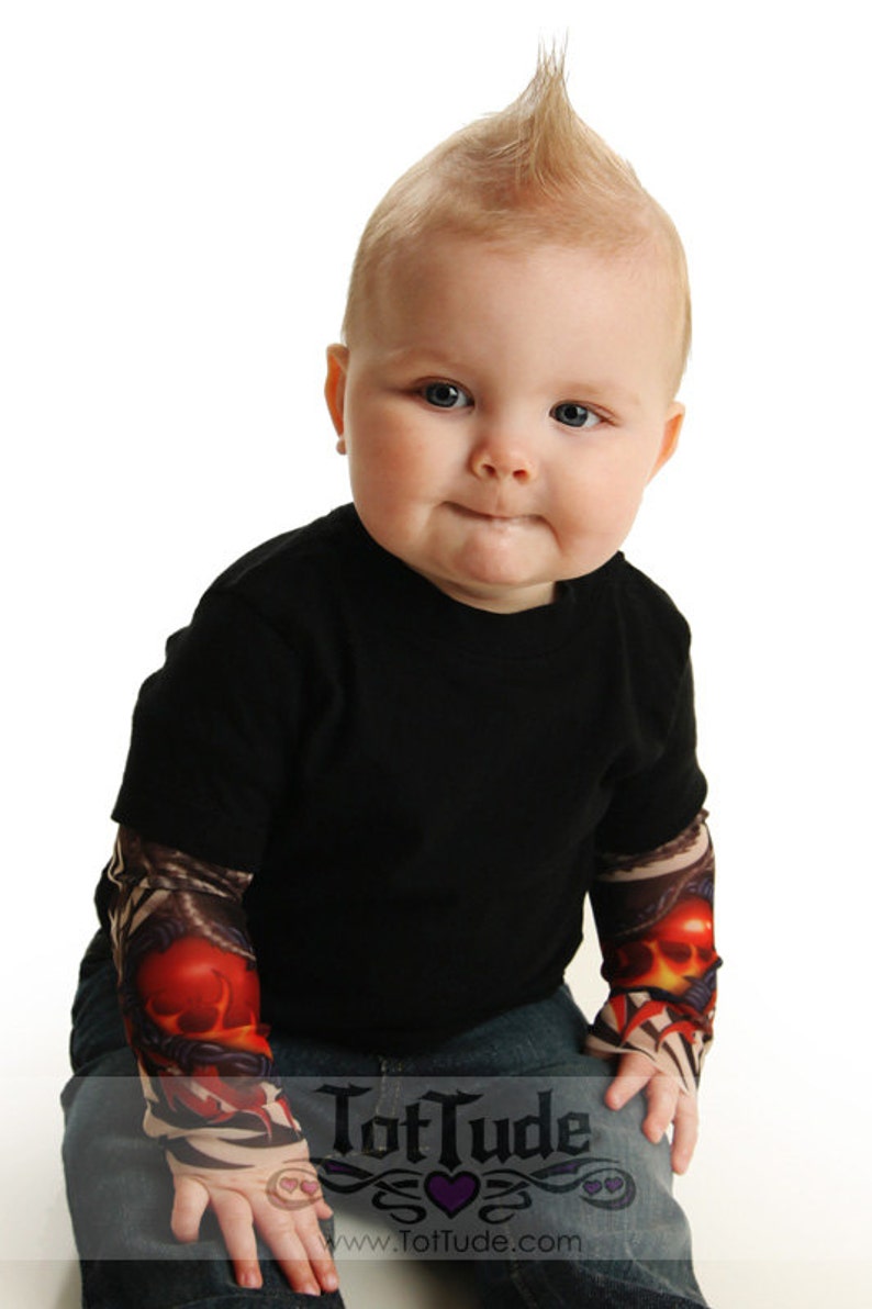 Baby Tattoo Sleeve Black T Shirt - Etsy