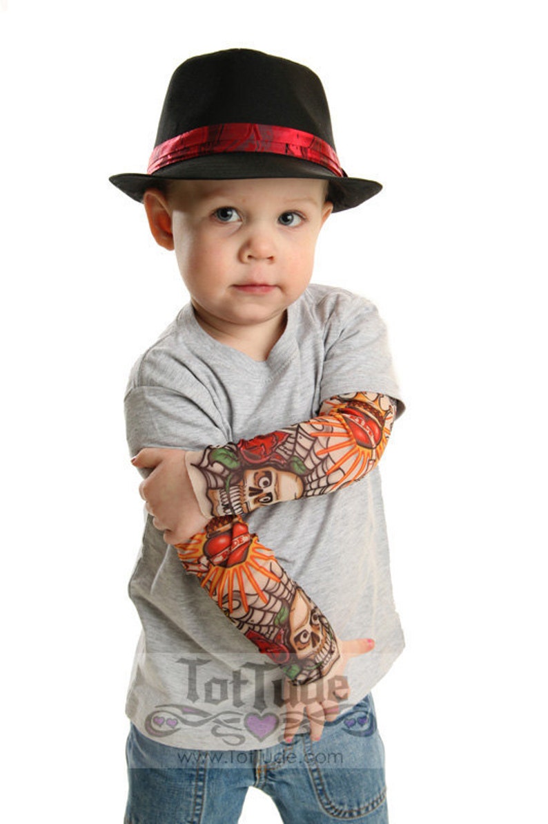 Baby Tattoo Sleeve Fake Tattoo Sleeves Baby Fake Tattoo Etsy