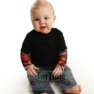 Baby Tattoo Sleeve Black T Shirt - Etsy