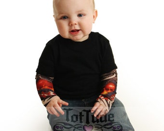 Laicai Kids Baby Boys Autumn Fashion Cool Tattoo Print Sleeve T-Shirt Long Sleeve Tops 12M-6Y