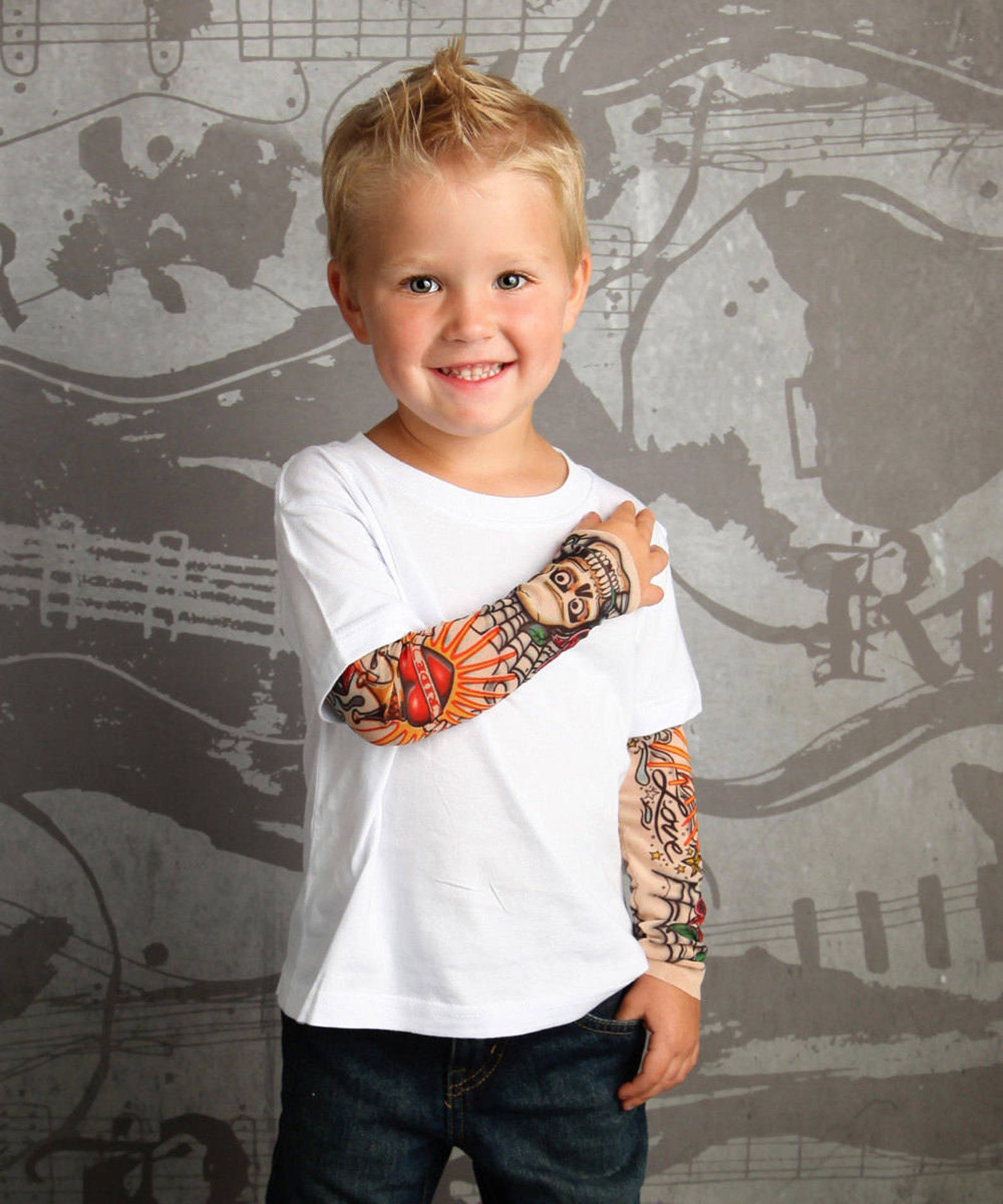 Custom Tattoo Sleeve Shirt Punk Kids Clothes Funny Boys Etsy