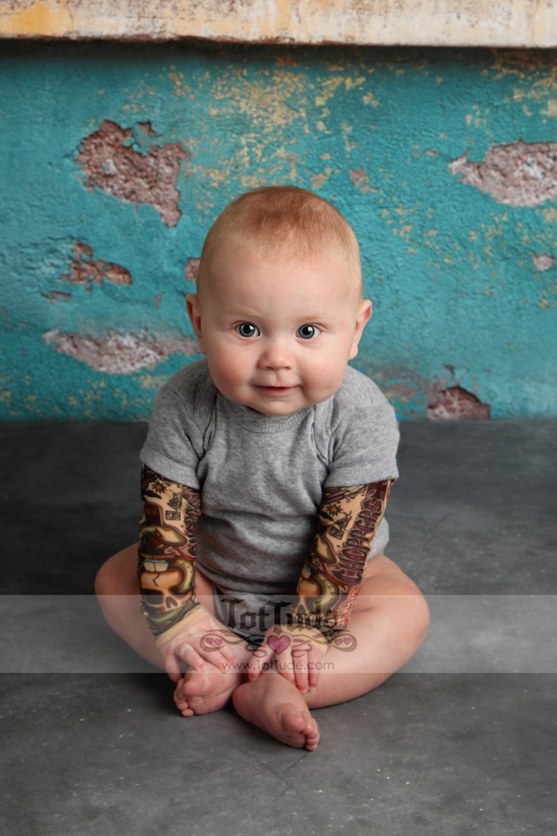 Tattoo Baby Shirt Baby Tattoo Sleeve Temporary Tattoo Etsy