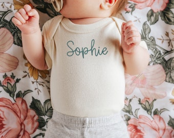 Personalized Baby Outfit, Custom Baby Bodysuit, Baby Name Shirt, Custom Baby Name Creeper, Embroidered baby top, coming home outfit