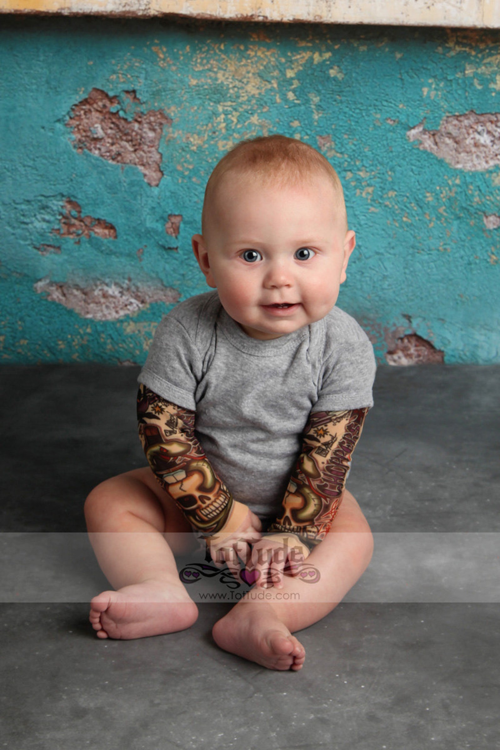 Tattoo Baby Shirt Baby Tattoo Sleeve Temporary Tattoo Etsy