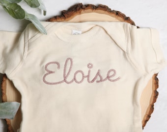 Personalized Baby Outfit, Custom Baby Bodysuit, Baby Name Shirt, Custom Baby Name Creeper, Embroidered baby top, coming home outfit