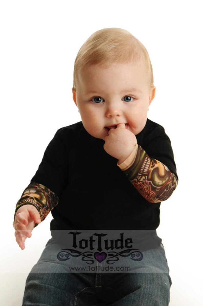 Baby Tattoo Sleeve Shirt Punk Baby Clothes Tattoo Baby Etsy