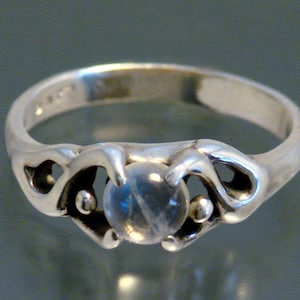 Freeform Dance Ring with Rainbow Moonstone image 1