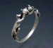 Two Cats Ring with Pearl in Sterling Silver Size 3 to 8 3/4 