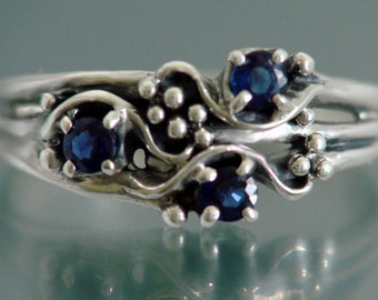 Sapphire Ring 3BD Triple or available with other stone choice