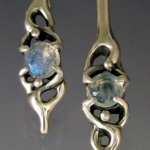 Rainbow Moonstone Drop Earrings