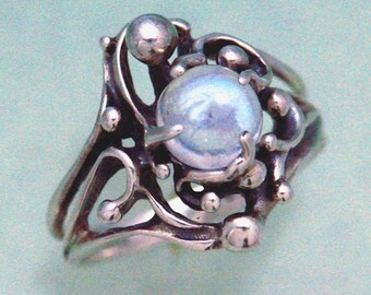 Rainbow Moonstone Bubble Ring