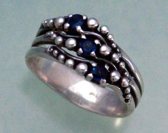 Sapphire Ring PPS Triple or With Stone of Your Choice