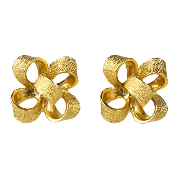 Vintage Signed Kenneth Jay Lane Large Gold Plated… - image 1