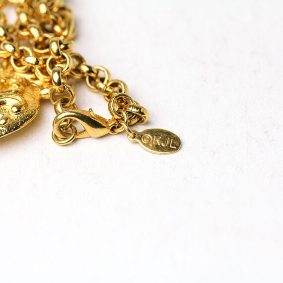 Vintage Signed Kenneth Jay Lane Rhinestone Heart … - image 5