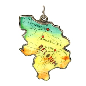 Charm pays carte Belgique vintage émaillé