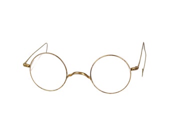 Occhiali da vista rotondi stile Windsor John Lennon placcati in oro antico