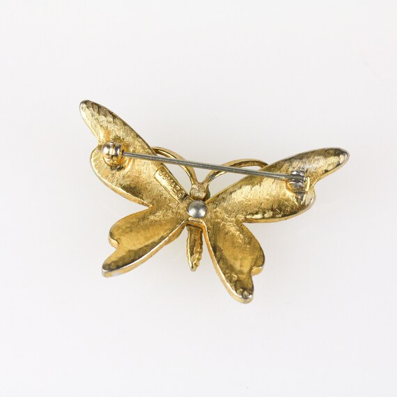 Vintage Signed Jomaz Enamel Rhinestone Butterfly … - image 4