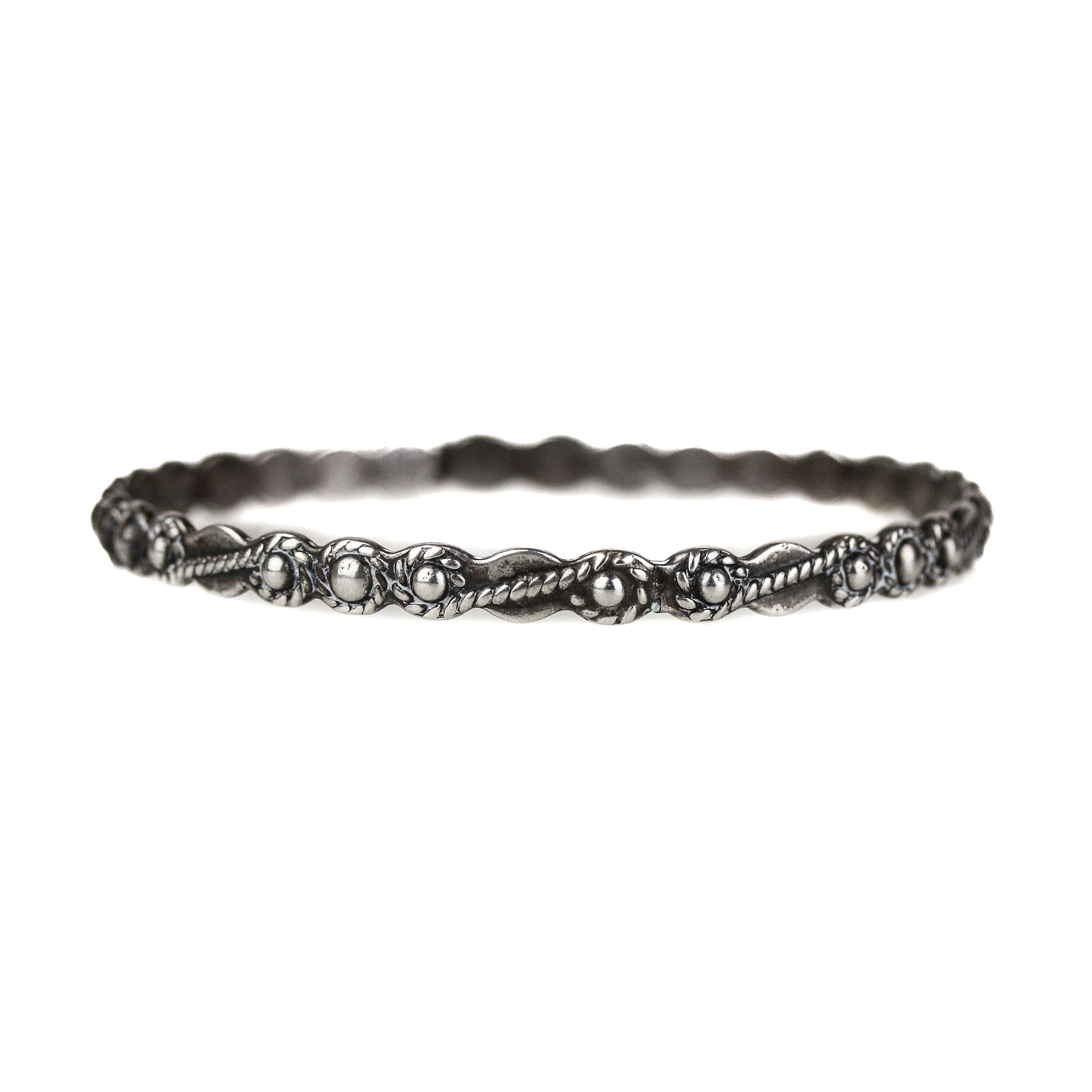 Old Fred Harvey Era Silver Arrow Western Rope Design Bangle