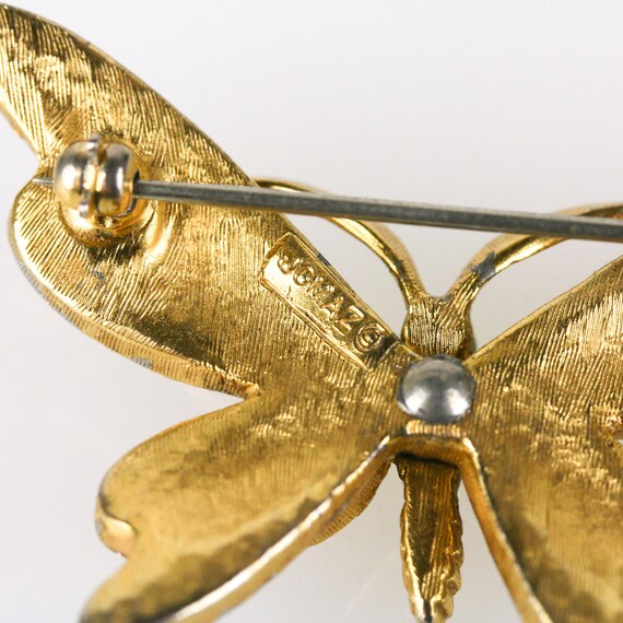 Vintage Signed Jomaz Enamel Rhinestone Butterfly … - image 5