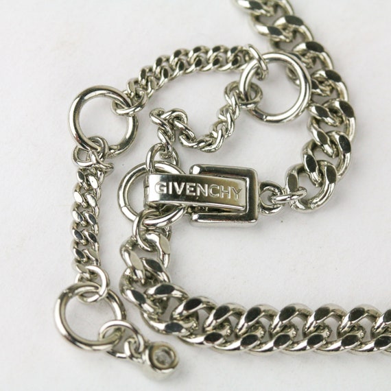 Signed Givenchy Silver Tone Crystal Rhinestone Ne… - image 5
