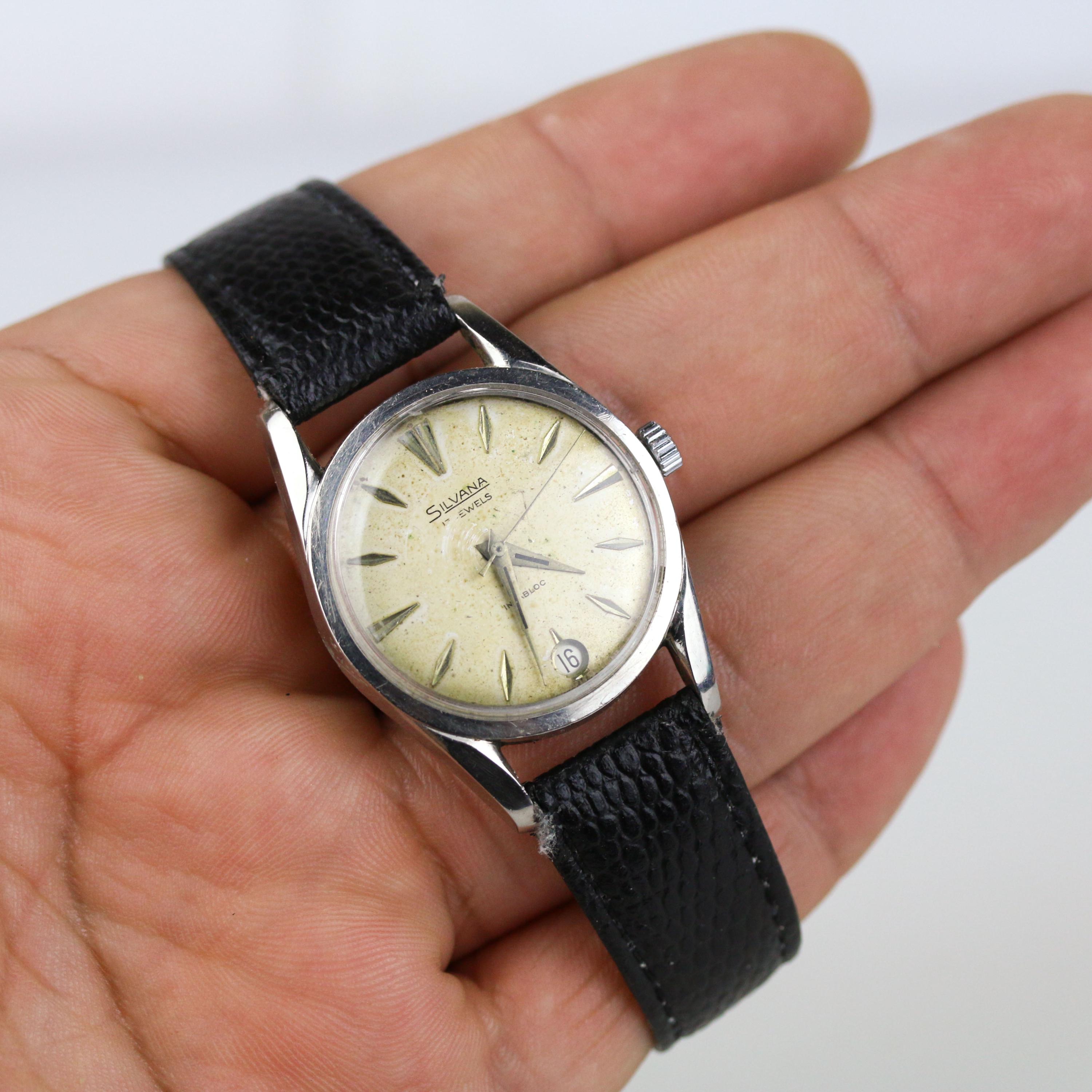 Vintage Silvana Date 17 Jewel Mechanical Wrist Watch Stainless - Etsy