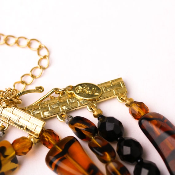 Rare Signed Kenneth Jay Lane Czech Art Glass 4 St… - image 4