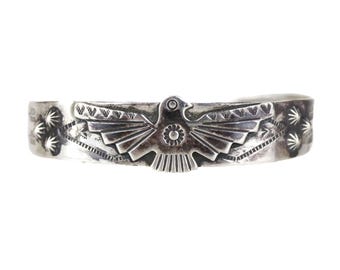 Douglas Etsitty Hand-stamped Cuff Bracelet, Navajo. Handmade