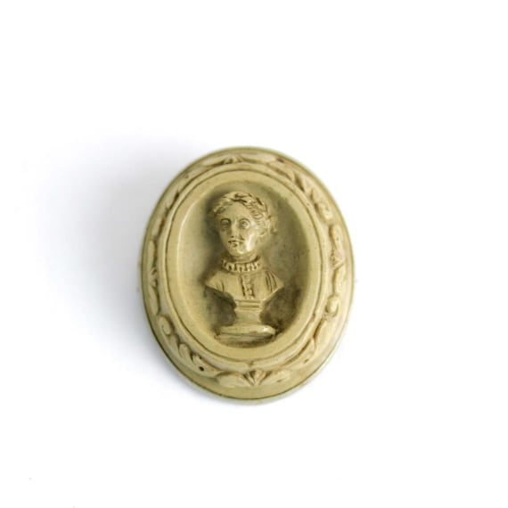 Antique Victorian Carved Lava Cameo of a Sculpture - image 1