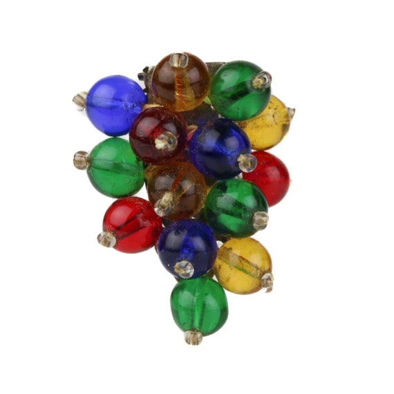 Rare Early Unsigned Miriam Haskell Glass Multi-Co… - image 1