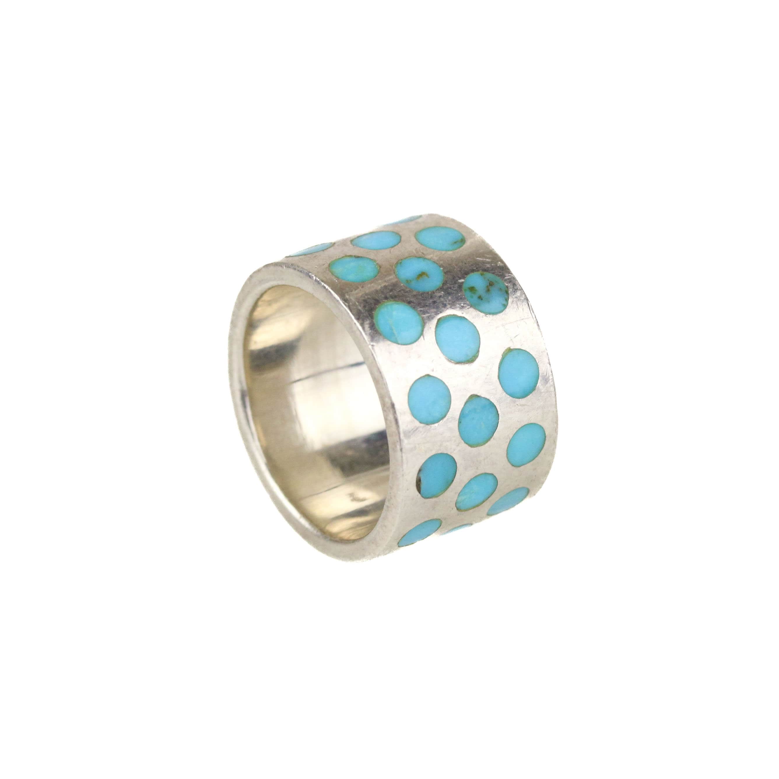 Peyote Bird of Santa Fe Sterling Silver Turquoise Polka Dot Inlay - Main Image