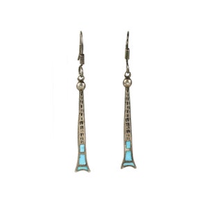 Native American Spell-binding Santo Domingo Royston Turquoise Sterling Silver Earrings Native American Spell-binding Santo Domingo Royston Turquoise Sterling Silver Earrings