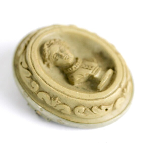 Antique Victorian Carved Lava Cameo of a Sculpture - image 3