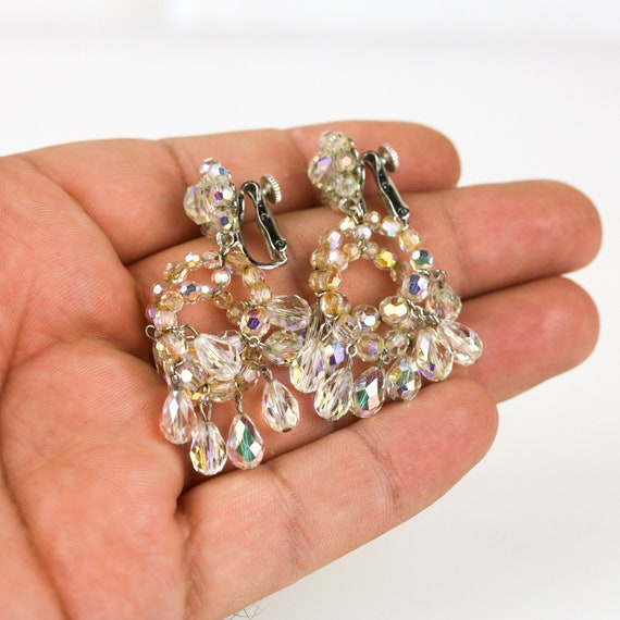 Vintage Vendome AB Crystal Chandelier Earrings - image 5