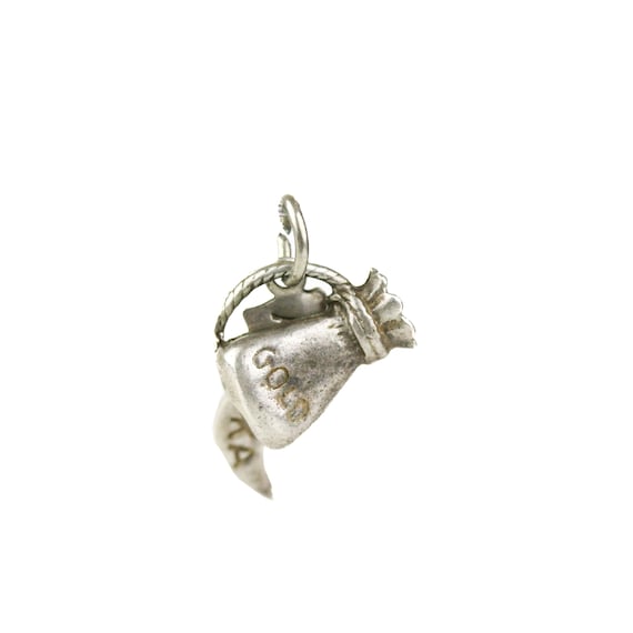 Vintage Sterling Silver Prospector Gold Bag Charm