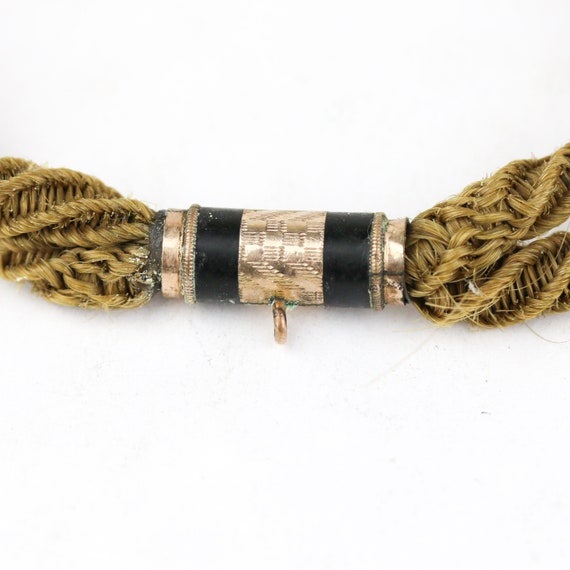 Antique Victorian Gold Filled & Onyx Woven Hair W… - image 2