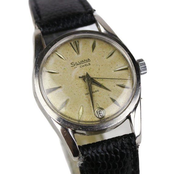 Vintage Silvana Date 17 Jewel Mechanical Wrist Watch Stainless - Etsy
