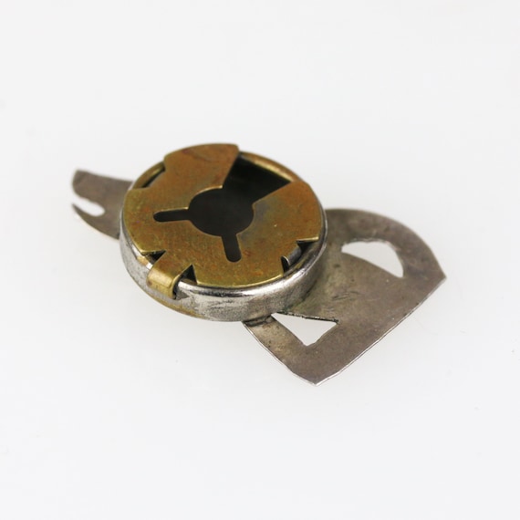 Old Navajo Coin Silver Turquoise Howling Coyote B… - image 3