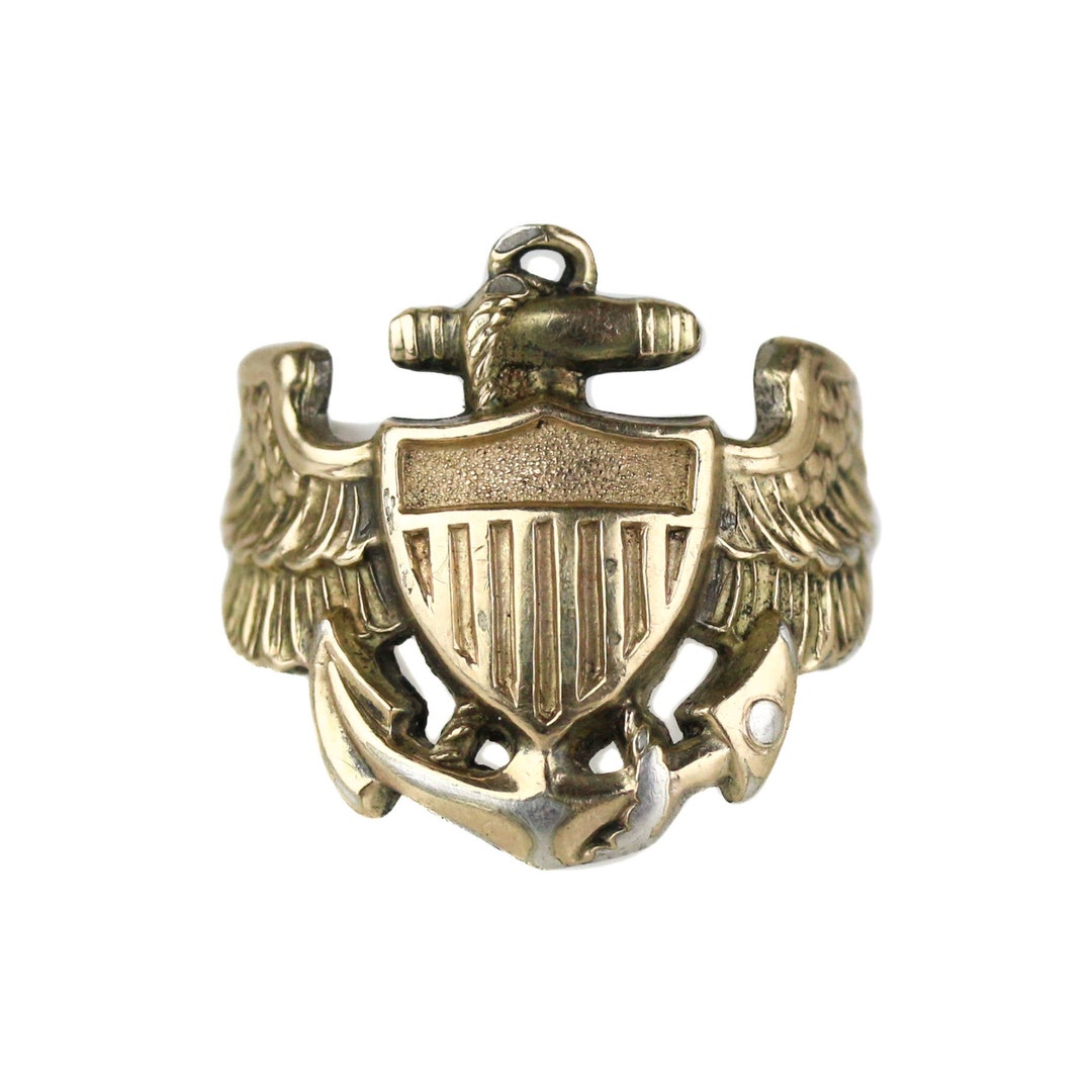 Flight Wings Rings Vintage WWII Gold Filled on Sterling Silver US Naval Aviator Wings Ring ...