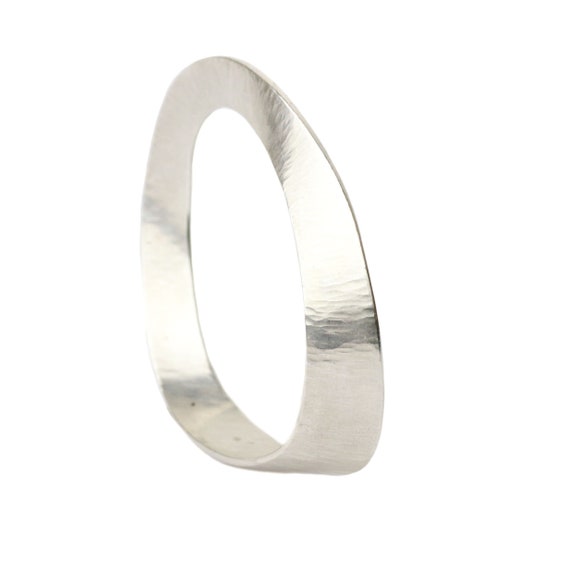 Stunning Modernist Hand Hammered Sterling Silver M